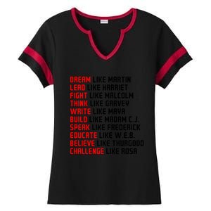 Men Inspirational Black History Influential Black Leaders Gift Ladies Halftime Notch Neck Tee