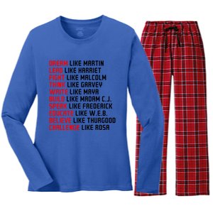 Men Inspirational Black History Influential Black Leaders Gift Women's Long Sleeve Flannel Pajama Set 