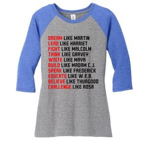 Men Inspirational Black History Influential Black Leaders Gift Women's Tri-Blend 3/4-Sleeve Raglan Shirt