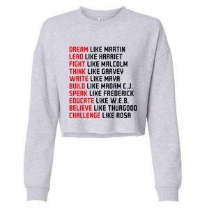 Men Inspirational Black History Influential Black Leaders Gift Cropped Pullover Crew