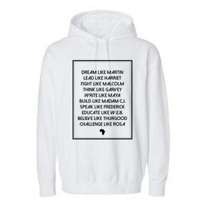 Men Inspirational Black History Influential Leaders Gift Garment-Dyed Fleece Hoodie