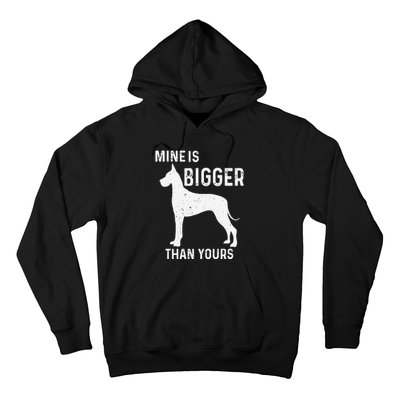 Mine Is Bigger Than Yours Funny Great Vintage Dane Dog Hoodie