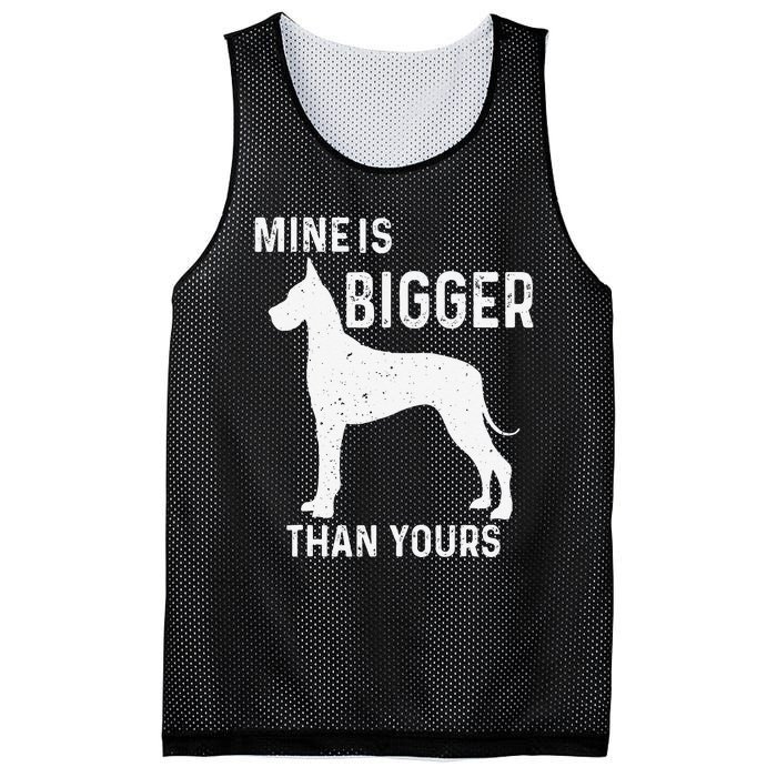 Mine Is Bigger Than Yours Funny Great Vintage Dane Dog Mesh Reversible Basketball Jersey Tank