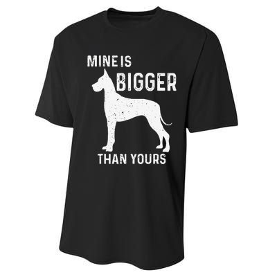 Mine Is Bigger Than Yours Funny Great Vintage Dane Dog Performance Sprint T-Shirt