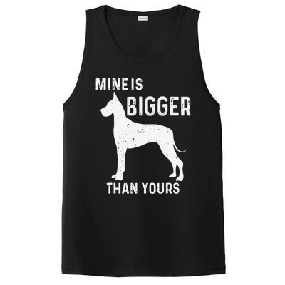 Mine Is Bigger Than Yours Funny Great Vintage Dane Dog PosiCharge Competitor Tank