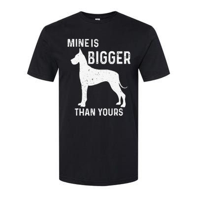 Mine Is Bigger Than Yours Funny Great Vintage Dane Dog Softstyle CVC T-Shirt