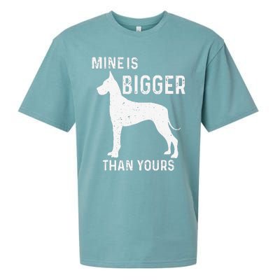 Mine Is Bigger Than Yours Funny Great Vintage Dane Dog Sueded Cloud Jersey T-Shirt