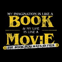 My Imagination Book My Life Movie Sarcastic Retro Book Lover Button