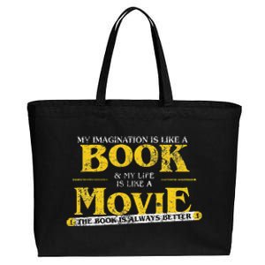 My Imagination Book My Life Movie Sarcastic Retro Book Lover Cotton Canvas Jumbo Tote