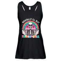 Mentally Ill But Totally Chill Pastel Skeleton Halloween Ladies Essential Flowy Tank