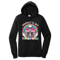 Mentally Ill But Totally Chill Pastel Skeleton Halloween Women's Pullover Hoodie