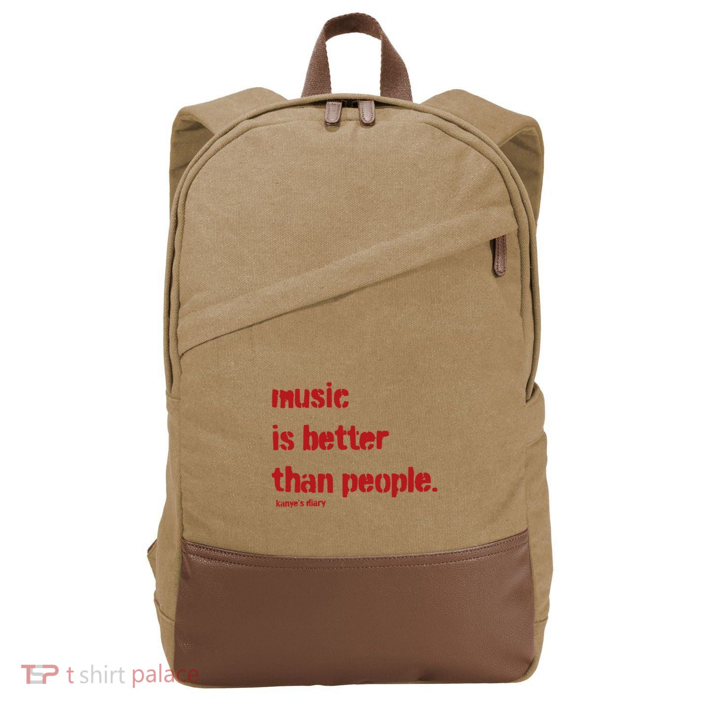 Music Is Better Than People Kanye’S Diary Cotton Canvas Backpack