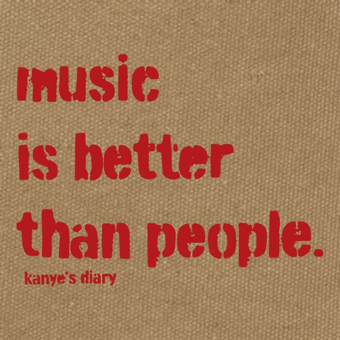 Music Is Better Than People Kanye’S Diary Cotton Canvas Backpack