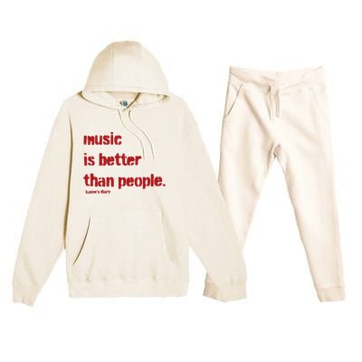 Music Is Better Than People Kanye’S Diary Premium Hooded Sweatsuit Set