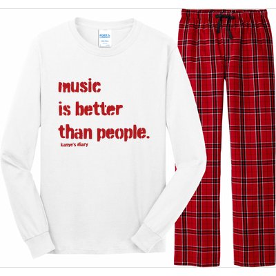 Music Is Better Than People Kanye’S Diary Long Sleeve Pajama Set