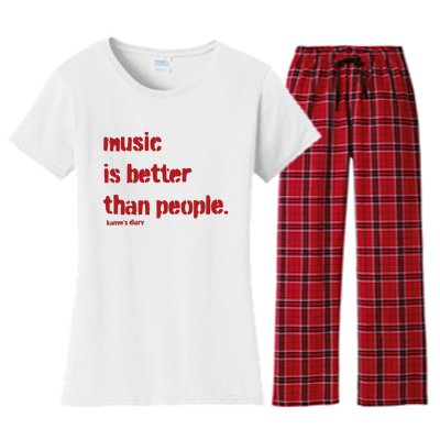 Music Is Better Than People Kanye’S Diary Women's Flannel Pajama Set