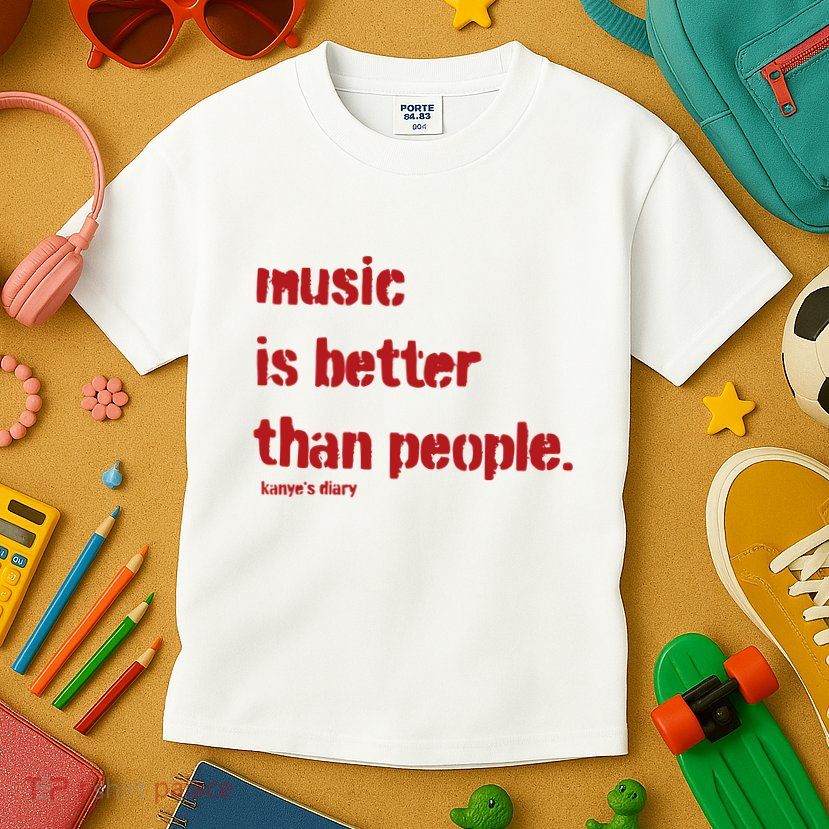 Music Is Better Than People Kanye’S Diary Kids T-Shirt