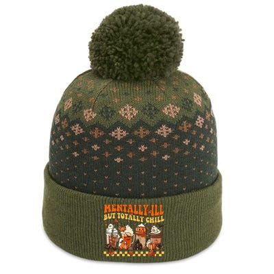 Mentally Ill But Totally Chill Horror Coffee Movie Halloween The Baniff Cuffed Pom Beanie