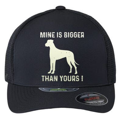 Mine Is Bigger Than Yours Fun Great Dane Dog German Mastiff Flexfit Unipanel Trucker Cap