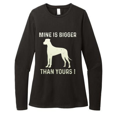 Mine Is Bigger Than Yours Fun Great Dane Dog German Mastiff Womens CVC Long Sleeve Shirt