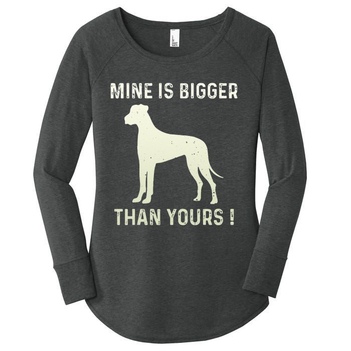 Mine Is Bigger Than Yours Fun Great Dane Dog German Mastiff Women's Perfect Tri Tunic Long Sleeve Shirt