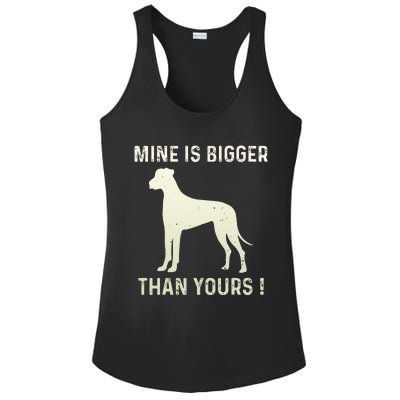 Mine Is Bigger Than Yours Fun Great Dane Dog German Mastiff Ladies PosiCharge Competitor Racerback Tank