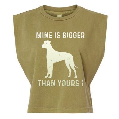 Mine Is Bigger Than Yours Fun Great Dane Dog German Mastiff Garment-Dyed Women's Muscle Tee