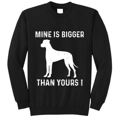 Mine Is Bigger Than Yours Fun Great Dane Dog German Mastiff Tall Sweatshirt