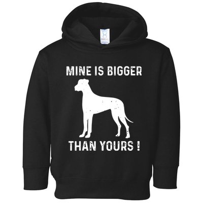 Mine Is Bigger Than Yours Fun Great Dane Dog German Mastiff Toddler Hoodie