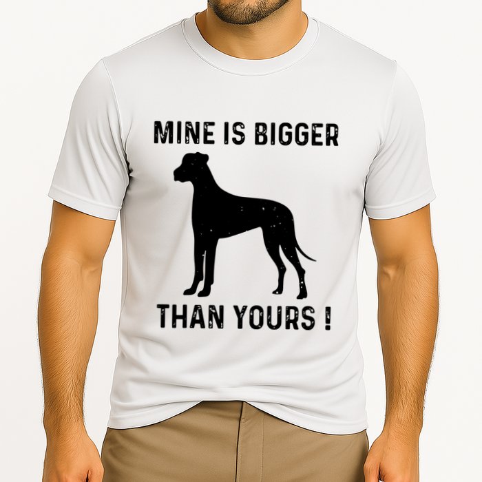 Mine Is Bigger Than Yours Fun Great Dane Dog German Mastiff Cooling Performance Crew T-Shirt
