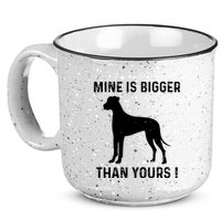 Mine Is Bigger Than Yours Fun Great Dane Dog German Mastiff 15oz Campfire Ceramic Mug