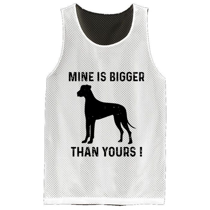 Mine Is Bigger Than Yours Fun Great Dane Dog German Mastiff Mesh Reversible Basketball Jersey Tank