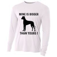 Mine Is Bigger Than Yours Fun Great Dane Dog German Mastiff Cooling Performance Long Sleeve Crew