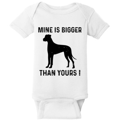 Mine Is Bigger Than Yours Fun Great Dane Dog German Mastiff Baby Bodysuit
