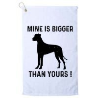 Mine Is Bigger Than Yours Fun Great Dane Dog German Mastiff Golf Towel