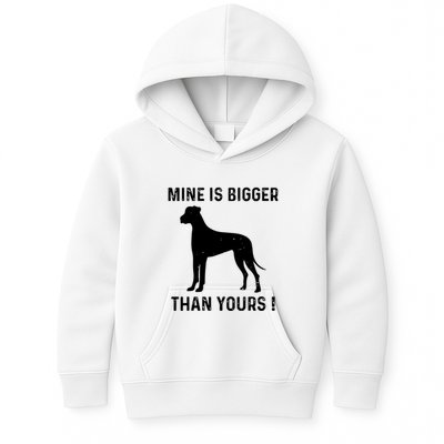 Mine Is Bigger Than Yours Fun Great Dane Dog German Mastiff Kids Hoodie
