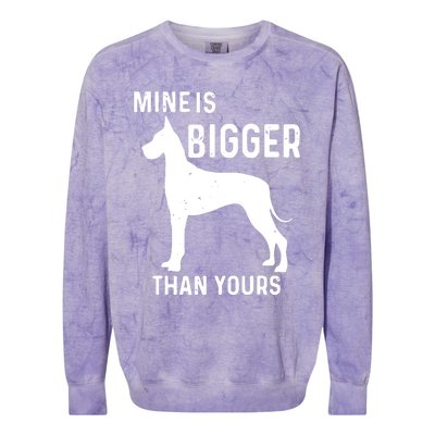 Mine Is Bigger Than Yours Funny Great Vintage Dane Dog Colorblast Crewneck Sweatshirt