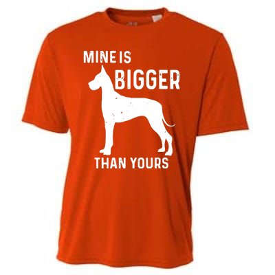 Mine Is Bigger Than Yours Funny Great Vintage Dane Dog Cooling Performance Crew T-Shirt