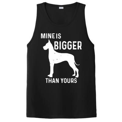 Mine Is Bigger Than Yours Funny Great Vintage Dane Dog PosiCharge Competitor Tank