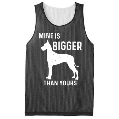 Mine Is Bigger Than Yours Funny Great Vintage Dane Dog Mesh Reversible Basketball Jersey Tank