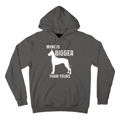 Mine Is Bigger Than Yours Funny Great Vintage Dane Dog Tall Hoodie