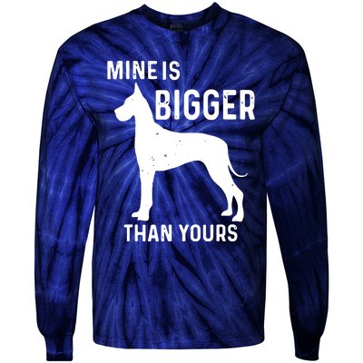 Mine Is Bigger Than Yours Funny Great Vintage Dane Dog Tie-Dye Long Sleeve Shirt