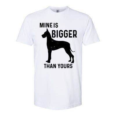 Mine Is Bigger Than Yours Funny Great Vintage Dane Dog Softstyle CVC T-Shirt