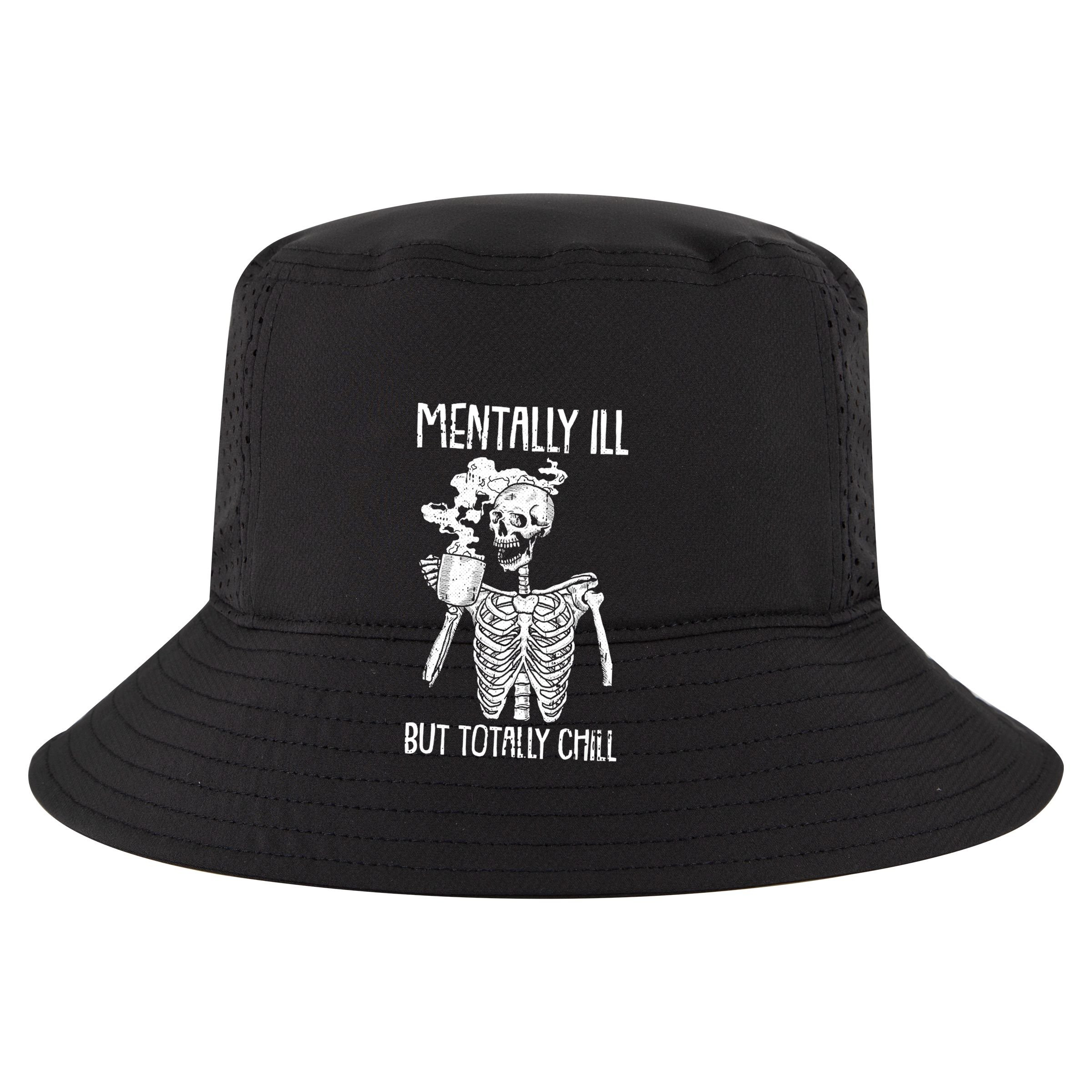 Mentally Ill But Totally Chill Skeleton Funny Womens Tank Top
