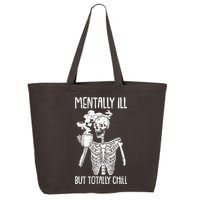 Mentally Ill But Totally Chill Skeleton Funny 25L Jumbo Tote