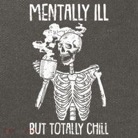Mentally Ill But Totally Chill Skeleton Funny Cotton Canvas Backpack