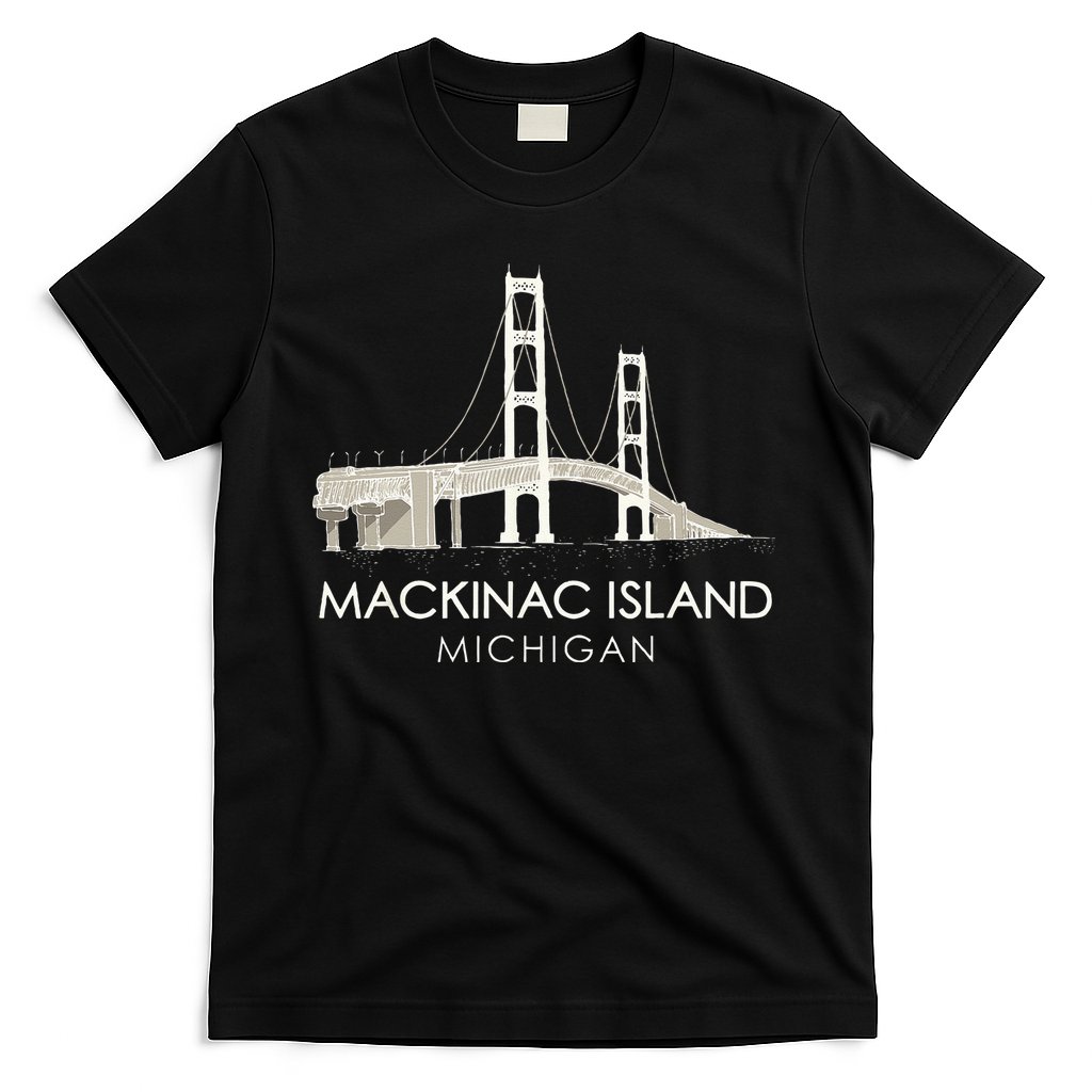 Mackinac Island Bridge Michigan Great Lakes Huron Ferry Trip T-Shirt