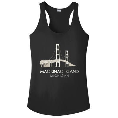 Mackinac Island Bridge Michigan Great Lakes Huron Ferry Trip Ladies PosiCharge Competitor Racerback Tank