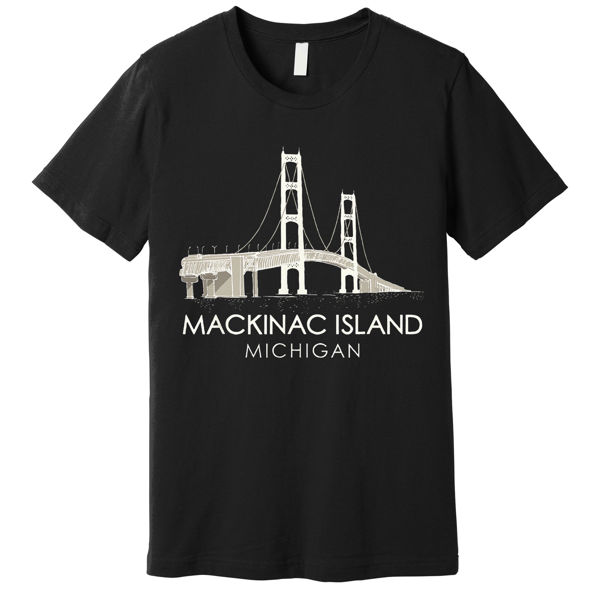 Mackinac Island Bridge Michigan Great Lakes Huron Ferry Trip Premium T-Shirt