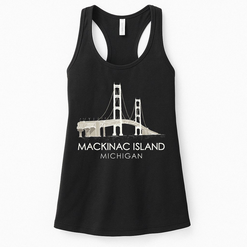 Mackinac Island Bridge Michigan Great Lakes Huron Ferry Trip Womens Tank Top
